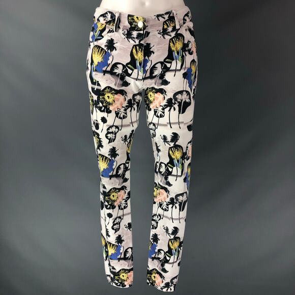OPENING CEREMONY Size 2 black & white Yellow Cotton Blend Casual Pants - Picture 1 of 4